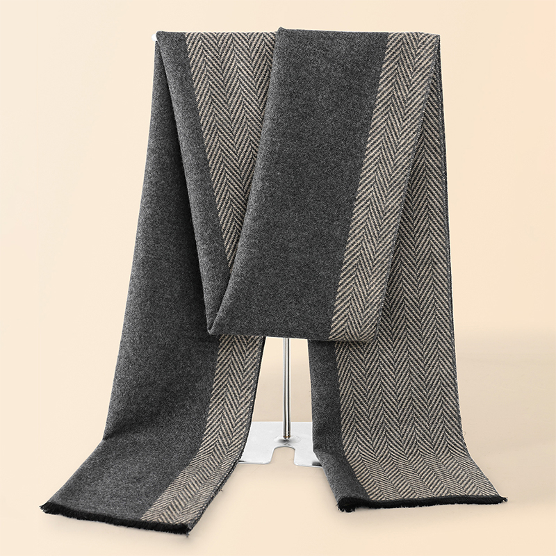 Wool Scarf Men - ผ้าพันคอผู้ชายสุดหรูสำหรับฤดูหนาว ผ้าคลุมไหลอุ่นสบายสำหรับฤดูใบไม้ร่วง ผ้าแคชเมียร์เนื้อนุ่ม ผ้าพันคอสำหรับกิจกรรมกลางแจ้ง ผ้าพันคอผู้ชายสีพื้น รุ่นปี