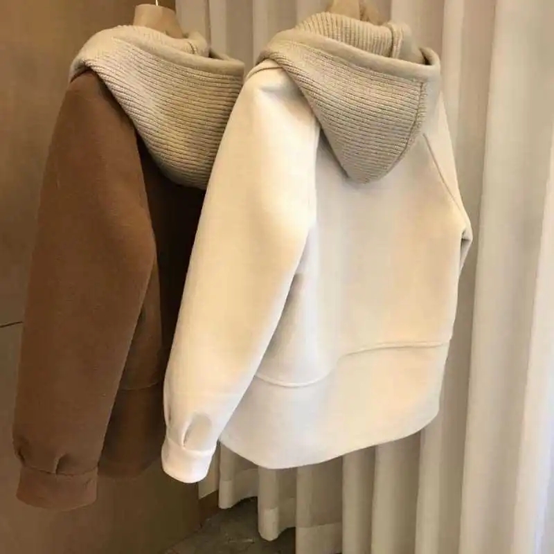 ผู้หญิงHoodedเสื้อขนสัตว์2025ฤ - Wool Coat Peacoat บทวิจารณ์และราคา