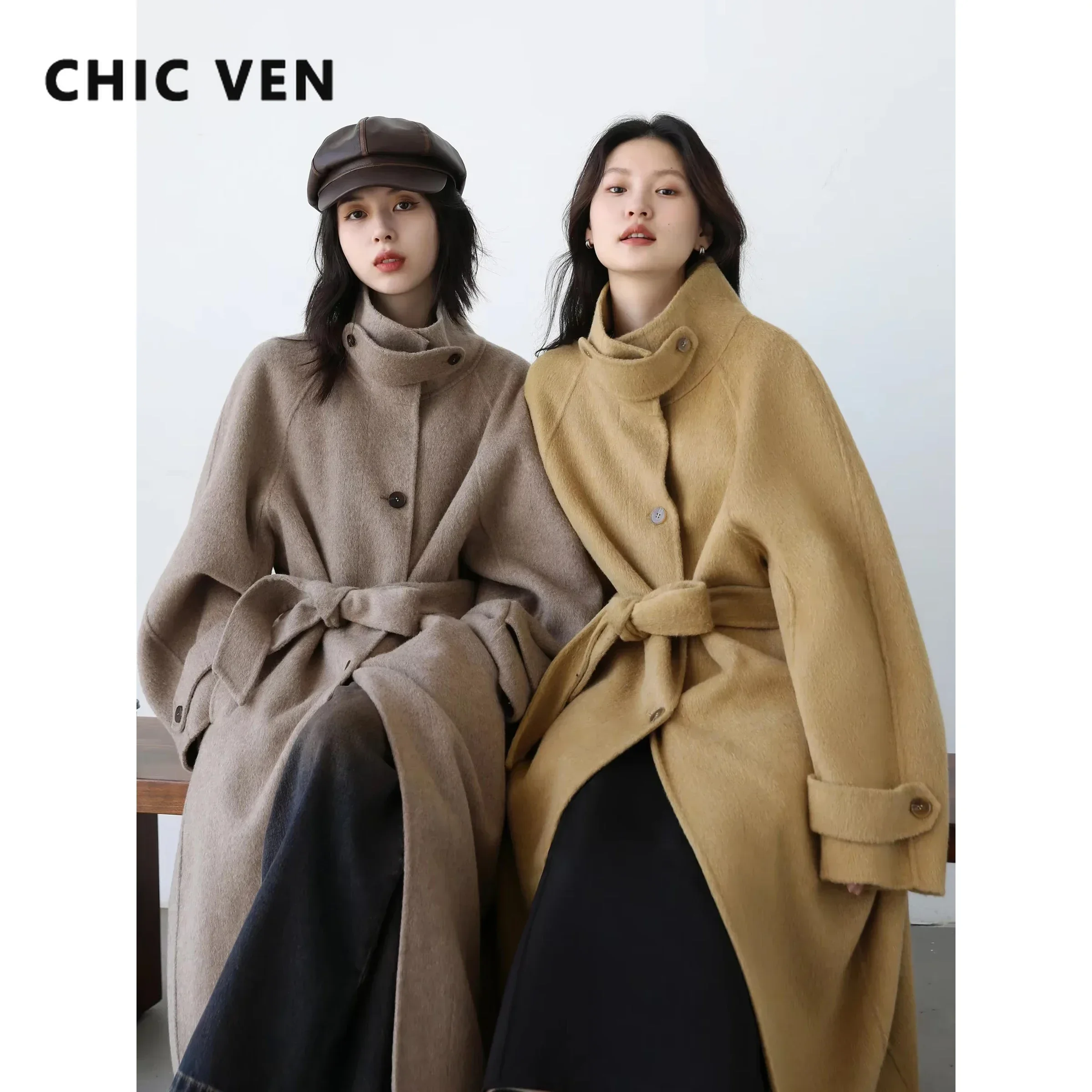 CHIC VENผู้หญิงเกาหลีเสื้อขนสั - Wool Coat Peacoat บทวิจารณ์และราคา