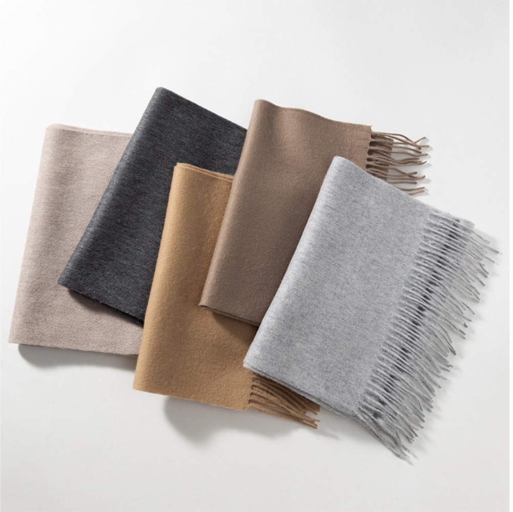 ผ้าพันคอขนสัตว์แท้ 100% สีพื้น - Wool Scarf Men บทวิจารณ์และราคา