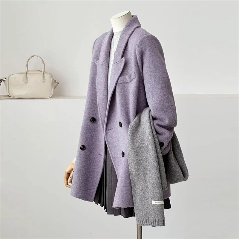 เสื้อโค้ทขนสัตว์สองด้านสำหรับผ - Wool Coat Peacoat บทวิจารณ์และราคา