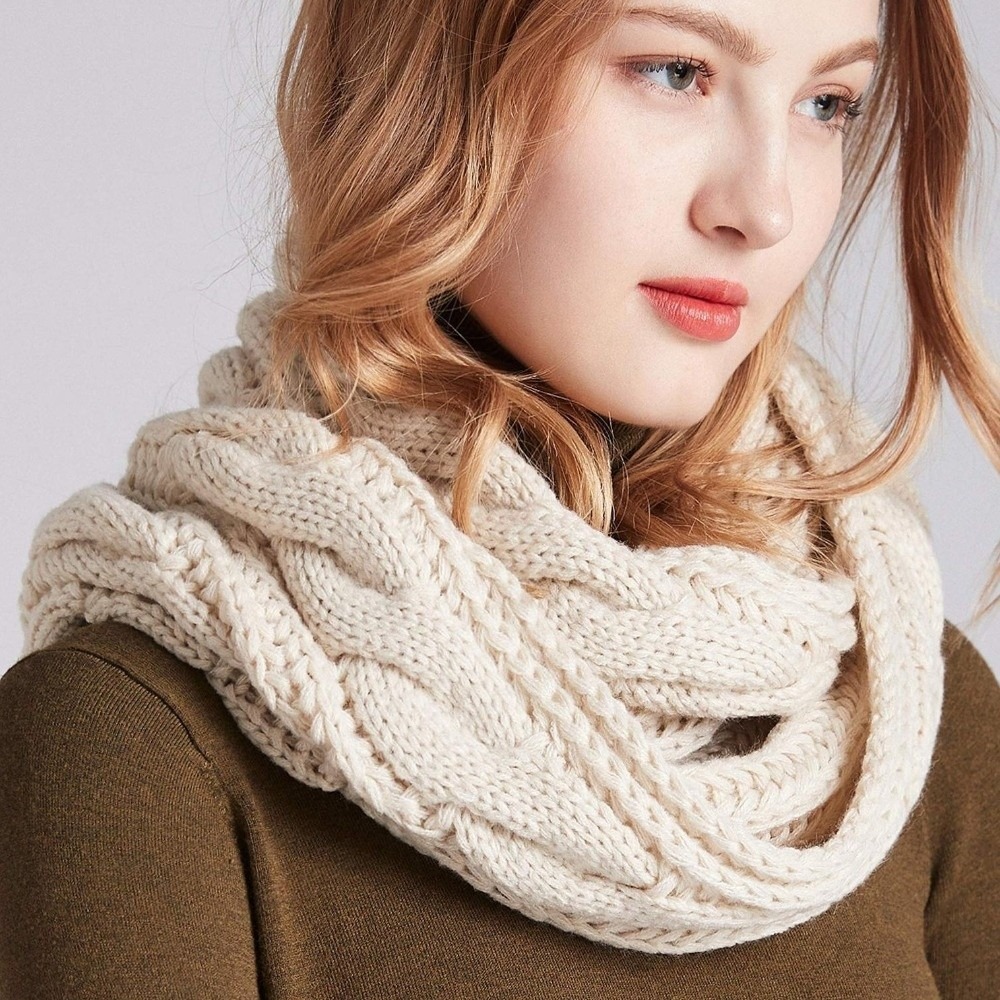ผ้าพันคอถักสีพื้นเรียบหรู หนาน - Wool Scarf Men บทวิจารณ์และราคา